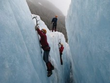 Sommer Eisklettern auf dem Steingletscher