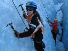 Sommer Eisklettern auf dem Steingletscher